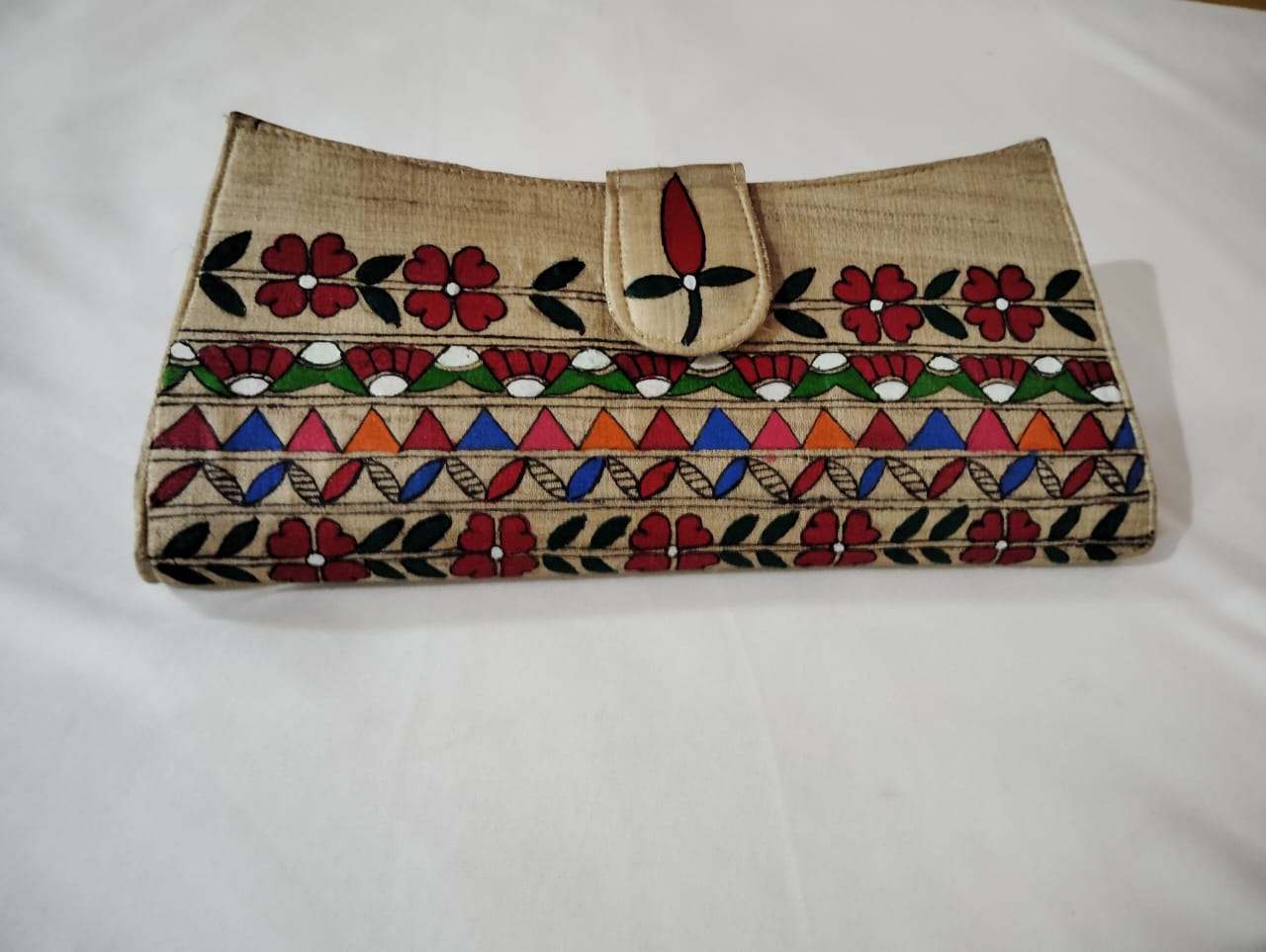 Natural color flap clutch